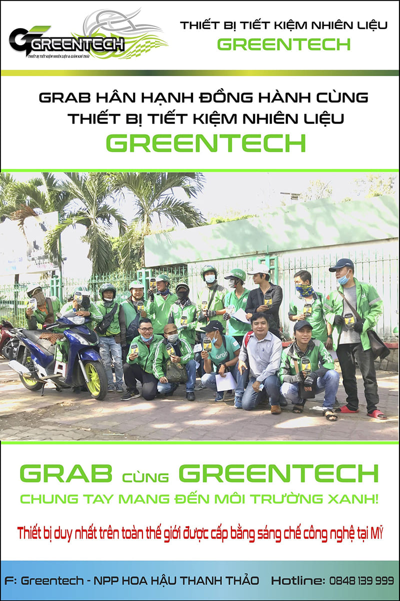 Greentech đồng hành cùng tài xế Grab tiết kiệm nhiên liệu và bảo vệ môi trường
