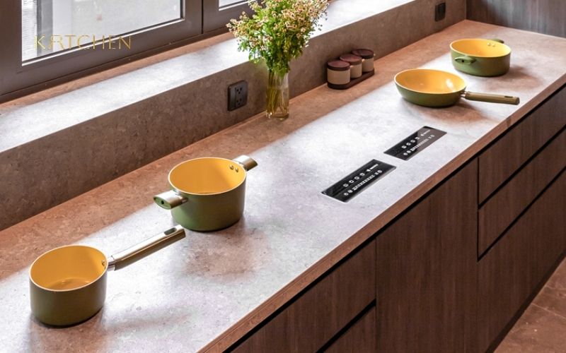 Bếp từ vô hình mang đến tính thẩm mỹ cao cho không gian bếp