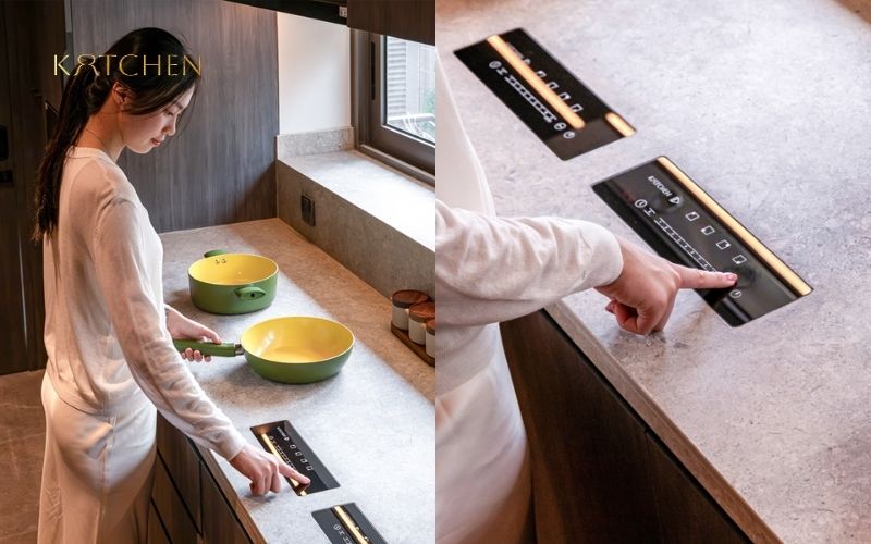 Hầu hết các loại bếp từ vô hình đều bố trí bảng điều khiển thông minh